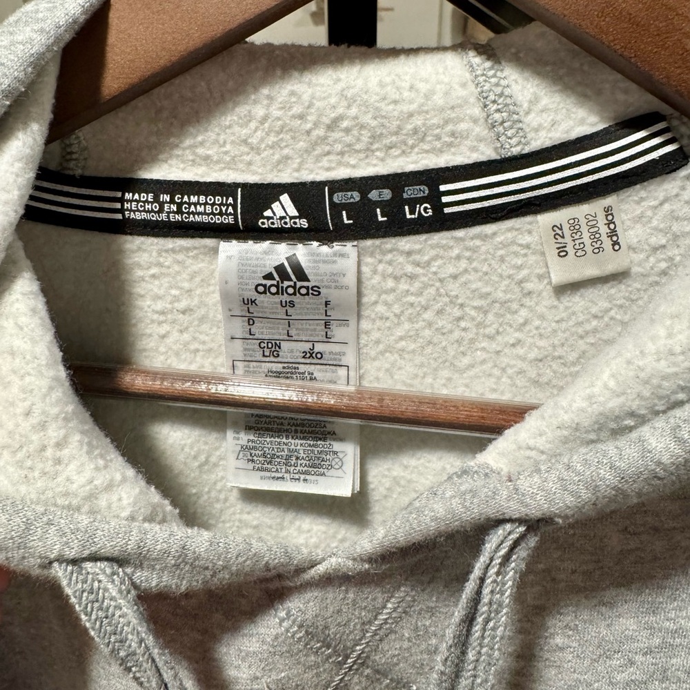 Adidas Gray Men's Blackhawks Hockey Hoodie Chicago - Picture 3 of 7